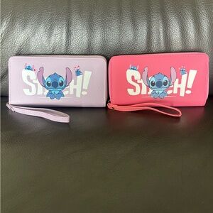 Lilac Stitch Zip Around Wallet Wristlet